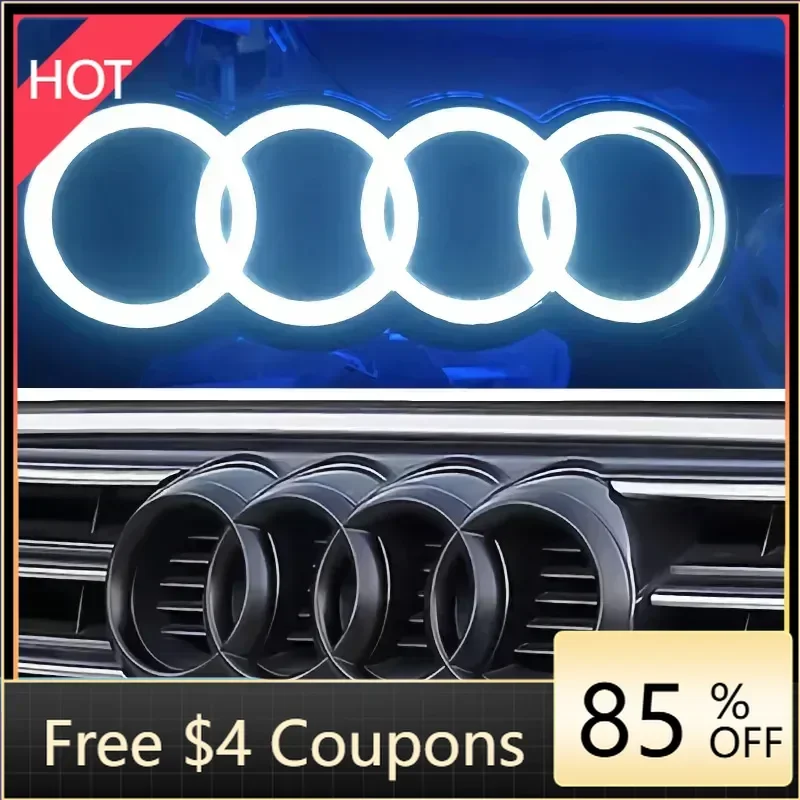 

For Audi Car LED Grille Static State Light Black Silvery Badge Emblem AUDI Logo Light For AUDI A3 A4 A5 A6 A7 A8 S3 S4 S5 S6 S7