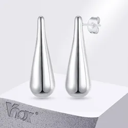 Vnox 1 Pair Water Droplet Stud Earrings For Women,girls Sliver Gold Color Stainless Steel Ear Jewelry,simple Long Design Gifts