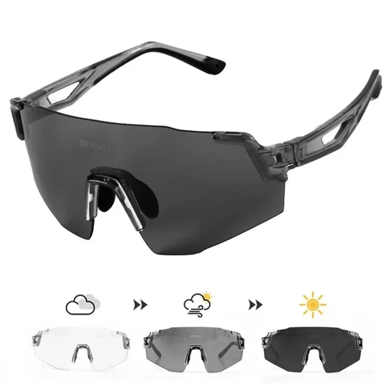 Best Seller Bike Photochromic Sunglasses Unbreakable PC Lens, UV Protection for Pickleball glasses, Outdoor Activities - Image 4