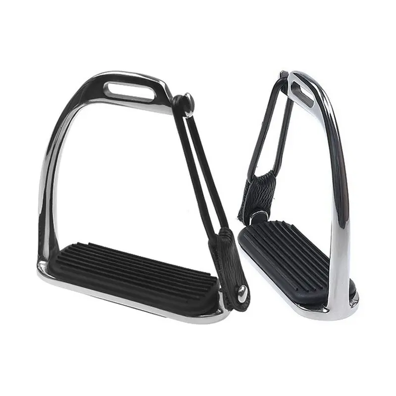 

A58Z Horse Safety Stirrups 1 Pair Heavy Duty With Rubber Pad For Equestrian Sports And Racing