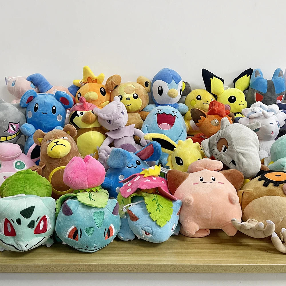 Jouets en peluche Pokemon pour enfants, Pikachu, Eevee, Charmander, SLaura, Dracaufeu, SylLion, Anime Gengar, Mewtwo, Scorbunny, poupées en peluche,