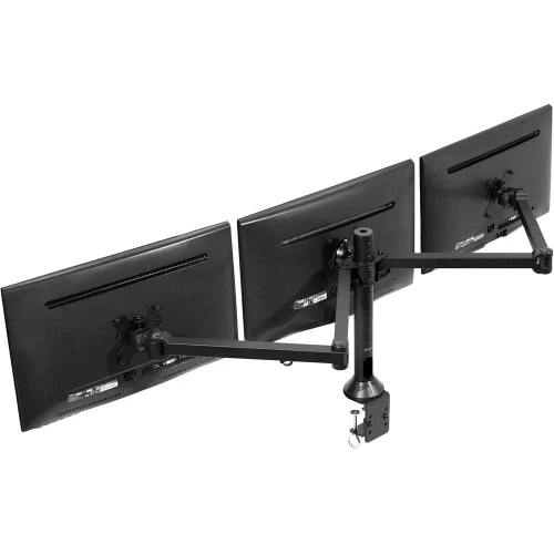 Triple Monitor 23 to 32 inch LED LCD Clamp-on Desk Mount, Heavy Duty Aulating VESA Computer Stand, Holds 3 Sns, ully Adjustable