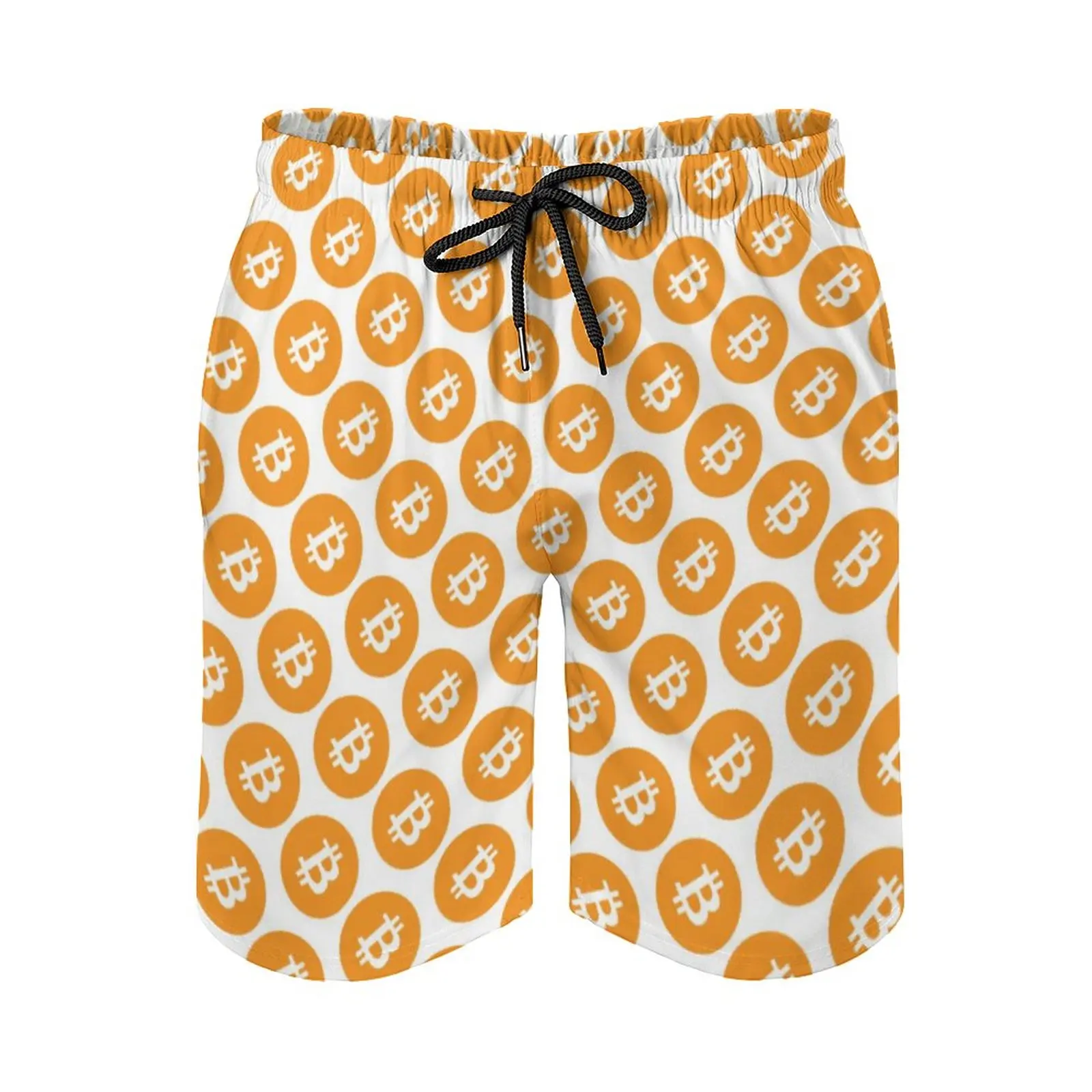 Cool Bitcoin Board Shorts Men\'s Cryptocurrency Coin Board Short  Classic Daily Swim Trunks Plus Size