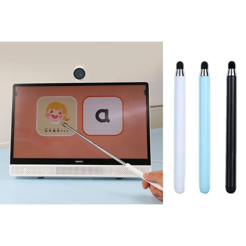 Telescopic Teacher Pointer Extendable Hand Pointer Retractable Teaching Pointer Whiteboard Pointer with Felt Head F19E