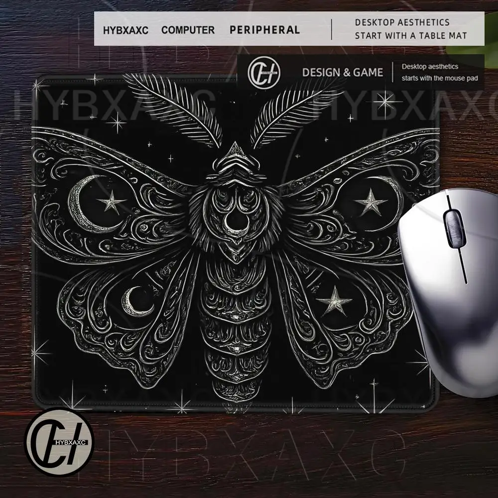 Gothic Witchy Celestial Mouse Pad Multiple sizes Large Square Computer Office Game Desk Mat Black Goth Rubber Anti-slip Mousepad