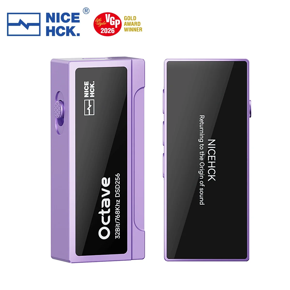 NICEHCK オクターブ Type-C ロスレスデコーディングヘッドフォンアンプ ES9039Q2M DAC 768kHz / 32 ビット DSD256 3.5mm 4.4mm 出力アンプデコーダ