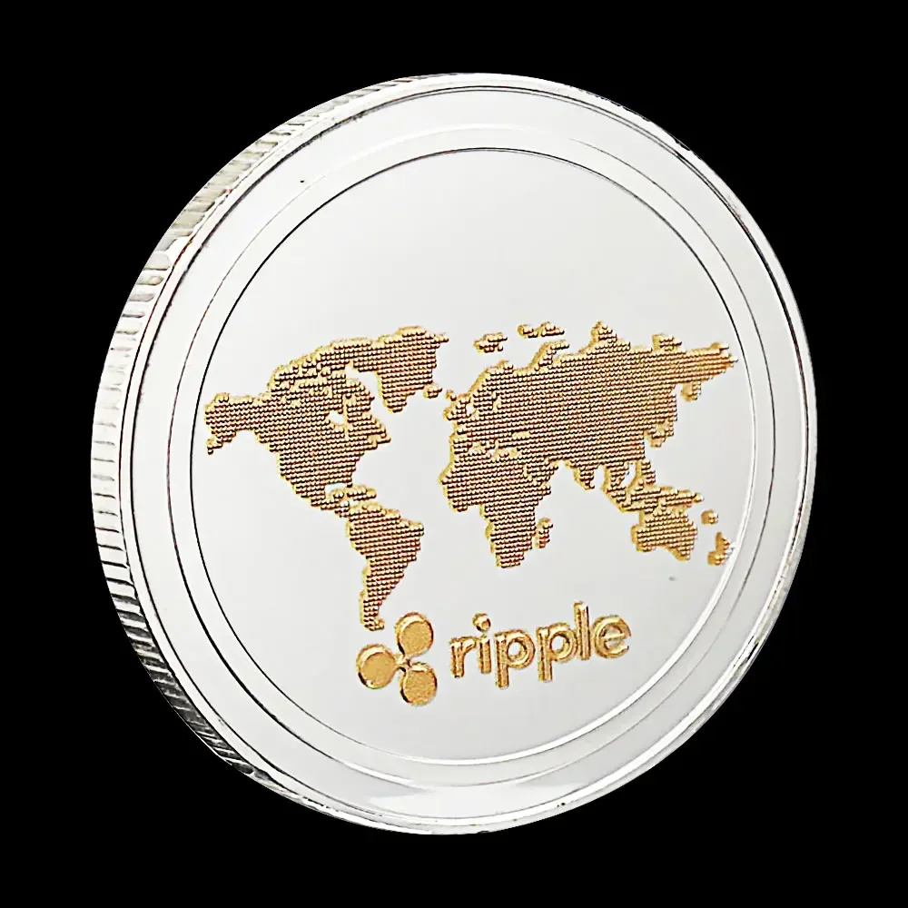 Ripple Souvenirs Coin Cryptocurrency Physical Crypto Commemorative Coins Silvery Plated Collection Gift