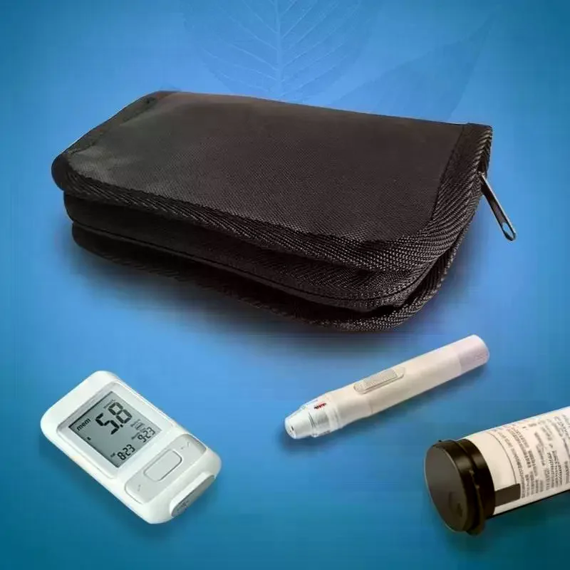 /YOV/Blood Glucose Meter Storage Bag Polyester Diabetes Organizer For Home And Travel Use