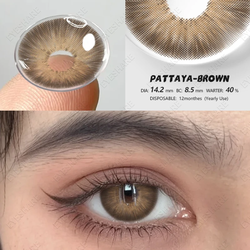 EYESHARE Natural Colored Contact Lenses For Eyes 2pcs Blue Eye Lenses Brown Contacts Lenses Yearly Beautiful Pupil Contact Lens