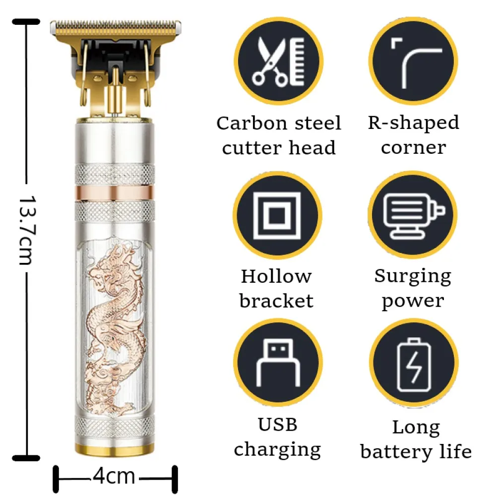 Kemei KM-762 Metal Hair Trimmer for Men Professional Beard Hair Clipper Electric Hair Cutting Machine Rechargeable