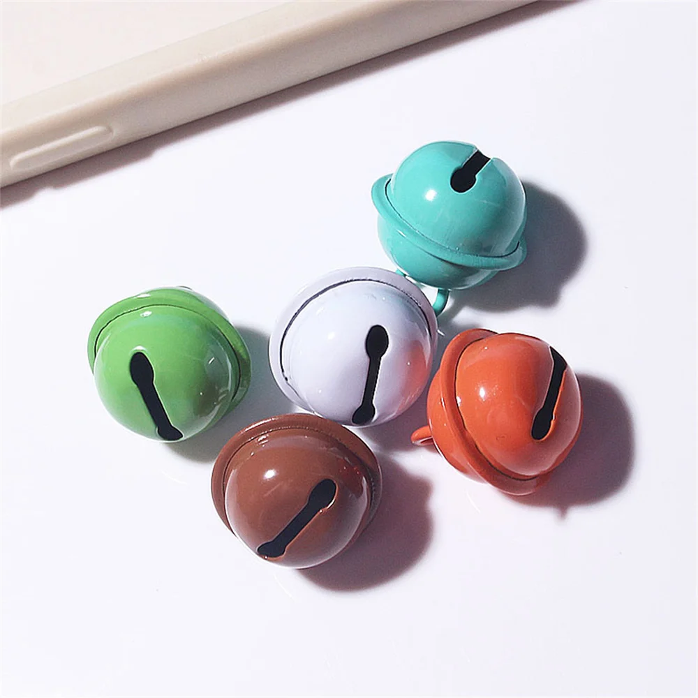 Q109 18mm 10pcs Candy Colored Baking Paint Small Bell DIY Metal Pet Accessories Keychain Accessories Girl Handmade Materials