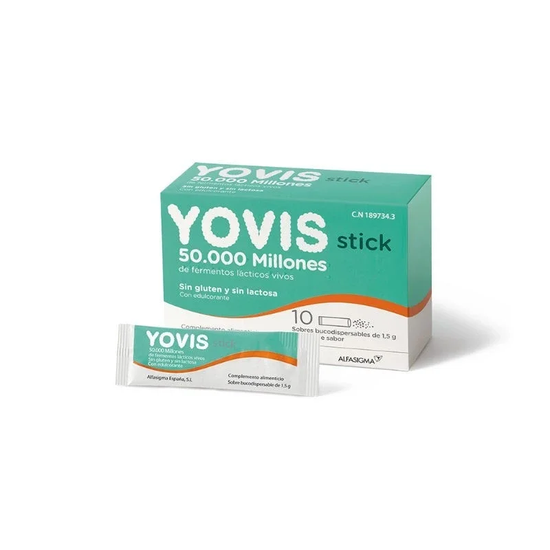 Yovis Probiótico 10 sobres 50.000 millones de fermentos lácticos vivos Alfasigma