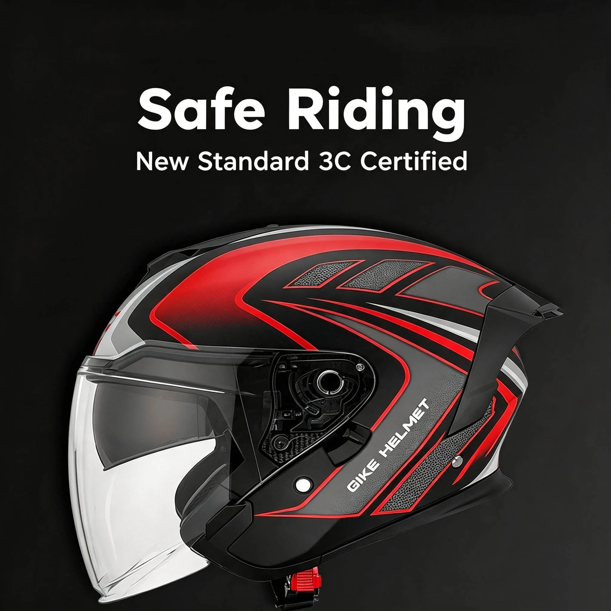 Motorcycle helmet manufacturer, three-quarter half helmet, unisex, built-in dual visors, full-face motorcycle helmet, electric vehicle riding helmet