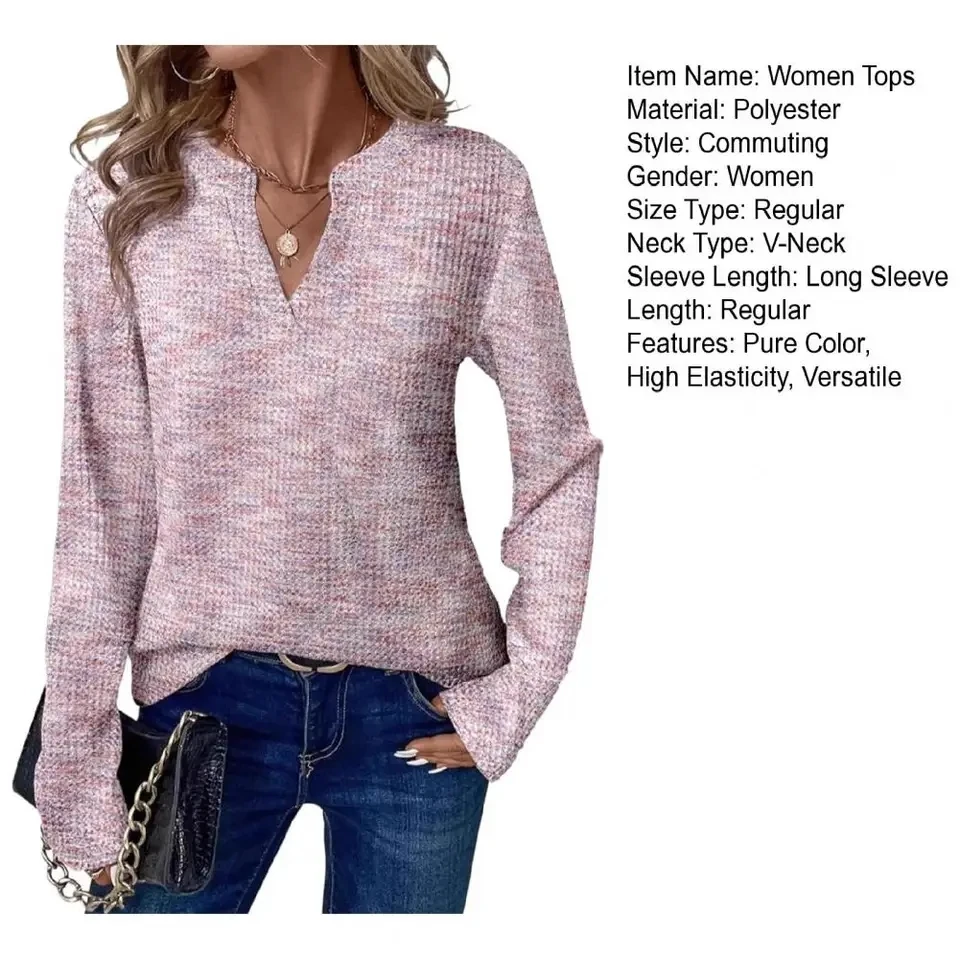 

2026 Autumn New Women's Round Neck Long Sleeve Button-Up T-Shirt Loose Fit Casual Cotton Top Lightweight Blouse Stretchy Loose F