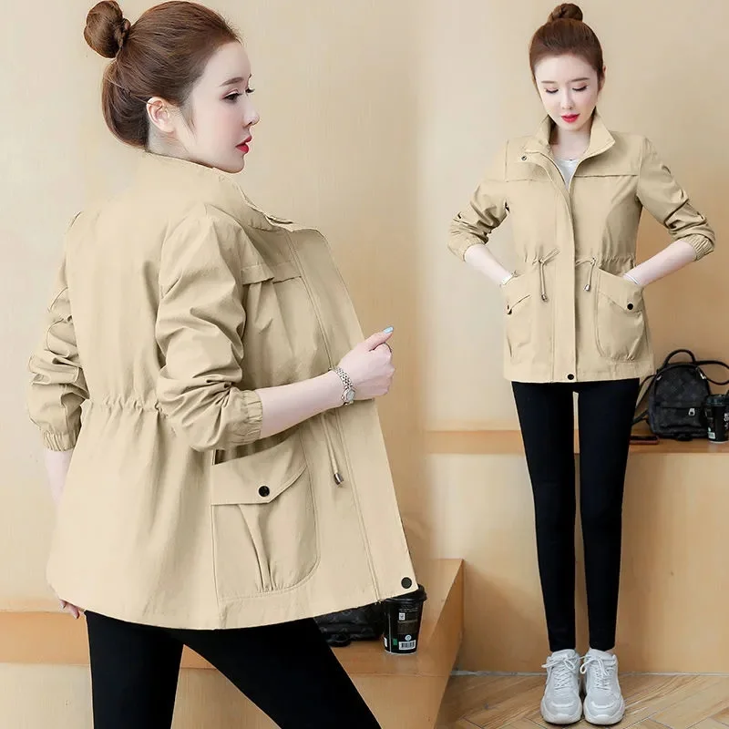 Women's Jackets Korean 2024 New Spring Long Sleeves Casual Outerwear Female Basic Lapel Windproof Cardigann