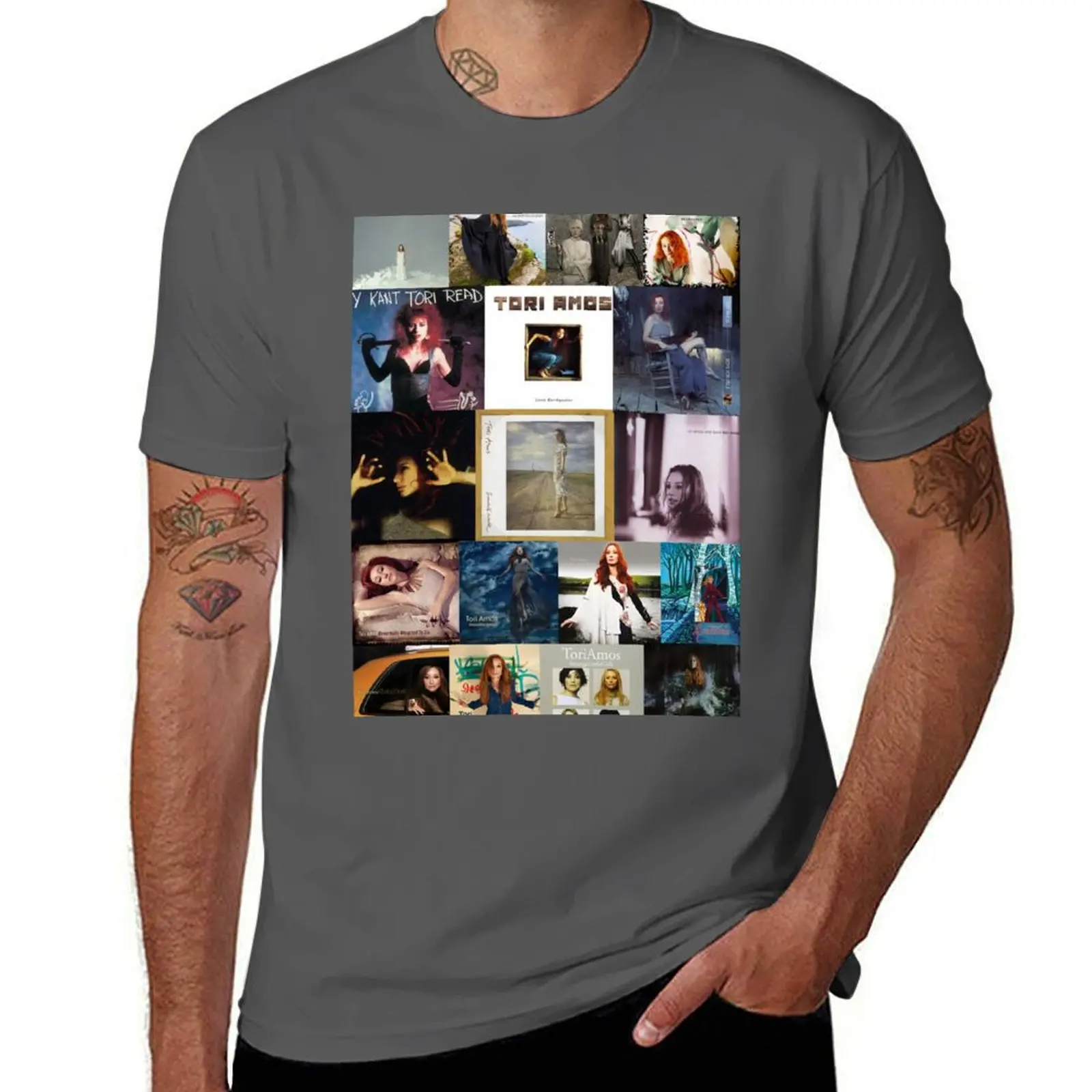 

Tori Amos Album Records Collage Collection Print T-Shirt Sports Casual Breathable Tee Shirt