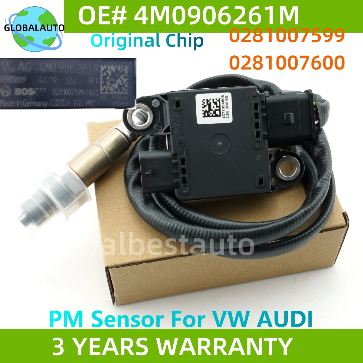 

4M0906261M 4M0906261C 4M0906261 4M0906261N 4M0906261J New Particulate Matter Sensor PM Sensor For VW AUDI TOUAREG CR 2020 3.0 TD