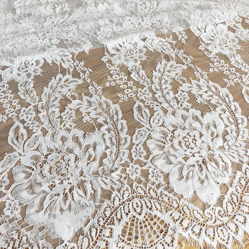 

New High Quality European Soft Lace Wedding Fabric, Large Lace Eyelashes, Geometric Decorative Background Decoration Accessories