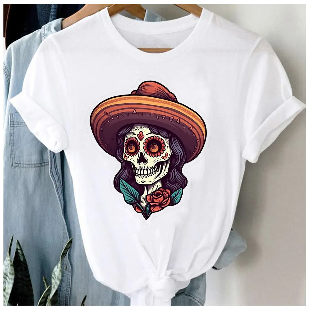 Mexican Skull Patches For Clothing Heat Transfers Jeans Sticker T-Shirt Dresse Heat Appliques DIY Decoration Material For Cloth