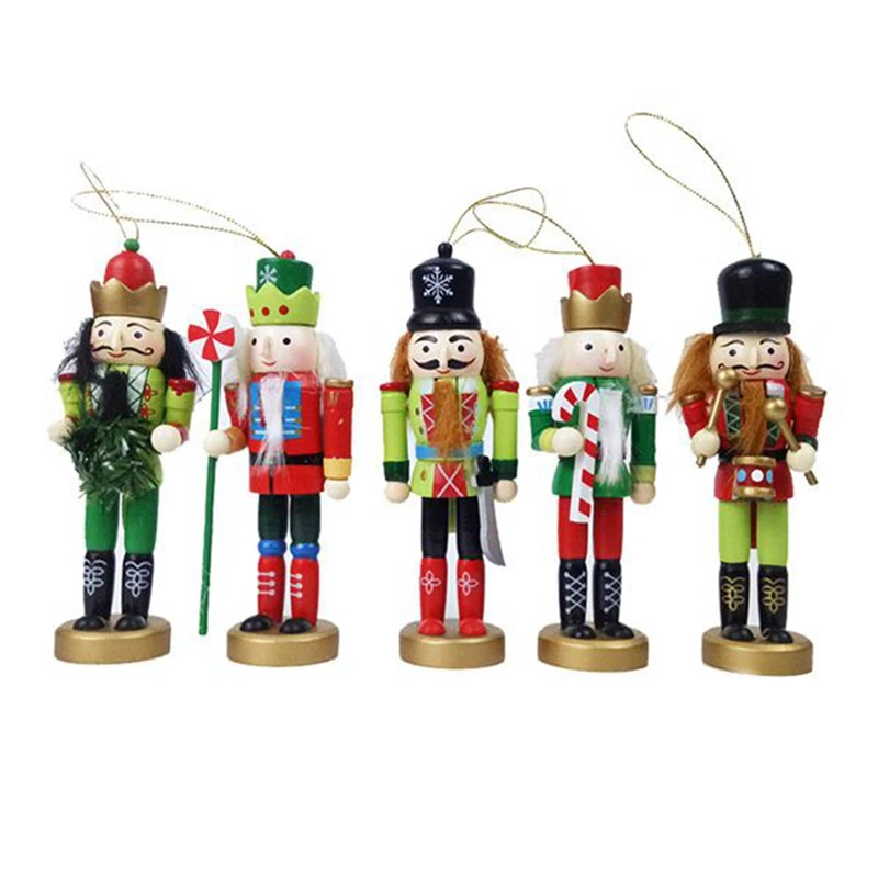 5 Piece Christmas Soldier Ornament Puppet Christmas Figure Ornament Metal Desk Decoratio 12Cm Nutcracker