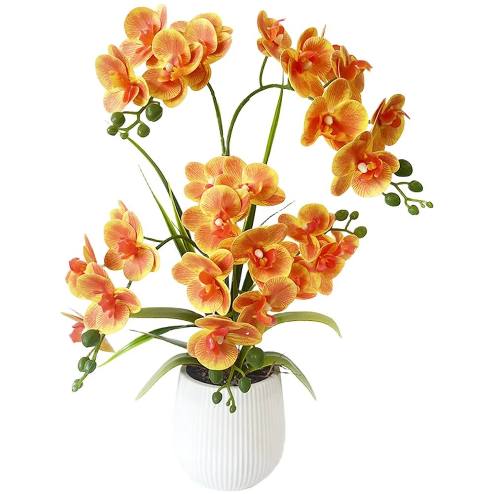 18.9 Inches Artificial Phalaenopsis for orchid Fake for orchid Centerpiece No Watering Required For Dining Table Decor