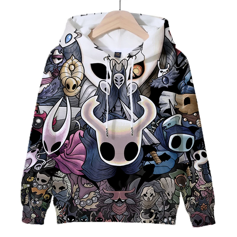 Felpa con cappuccio con stampa cavaliere vuoto bambini Pullover a maniche lunghe top ragazzi ragazze vestiti divertenti dei cartoni animati autunno inverno felpa con cappuccio Anime