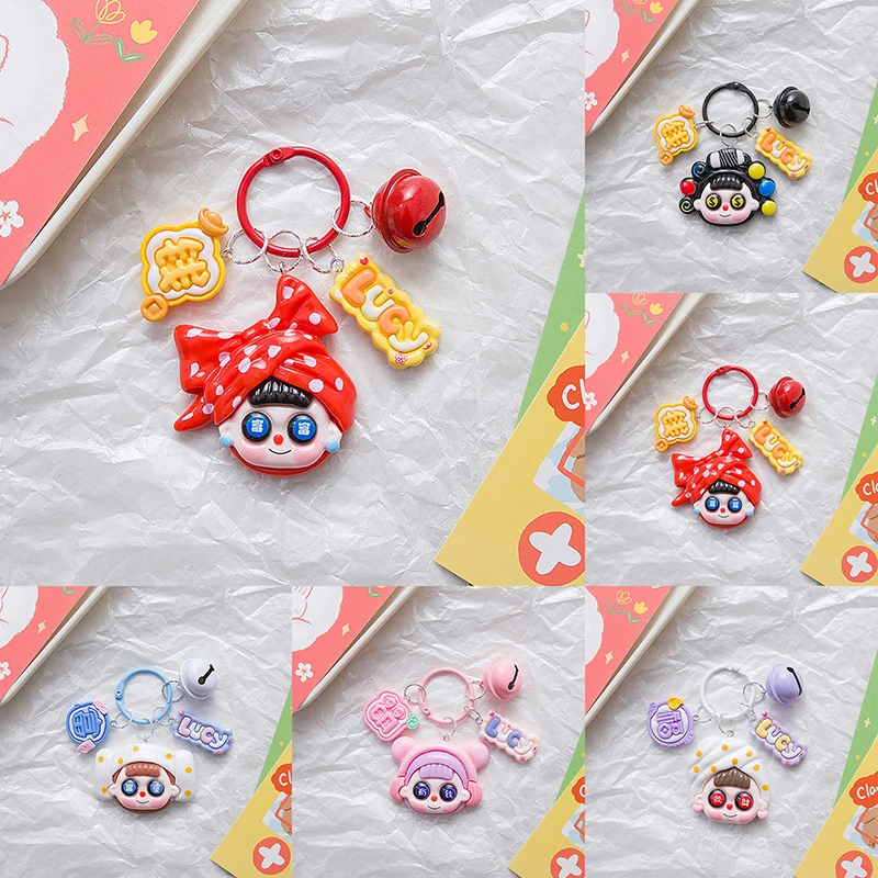 Kawaii Cartoon Anime Girls Keychain Sweet Cute Resin Key Holder Keyring Lovely Backpack Pendant Bag Decoration