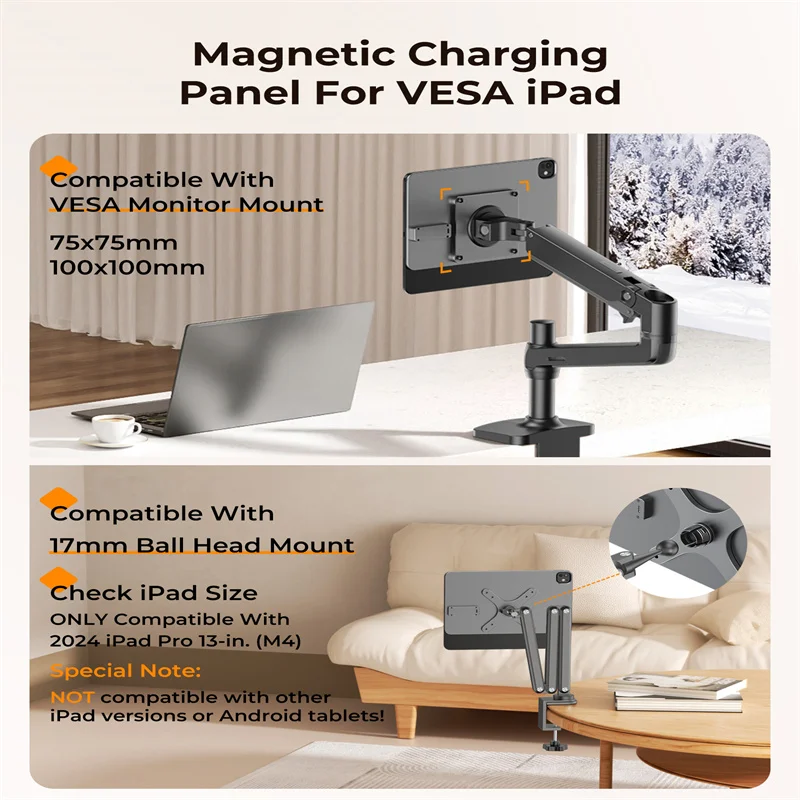 KUXIU Magnetic Wireless Charging Panel for iPad Pro/Air, Aluminum