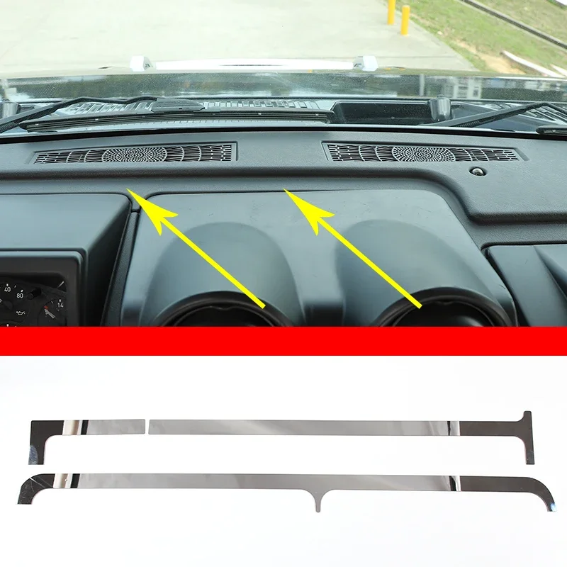 For Hummer H2 2003 2004 2005 2006 2007 Stainless Steel Silver Car Dashboard Groove Panel Cover Trim Stickers Car Accessories