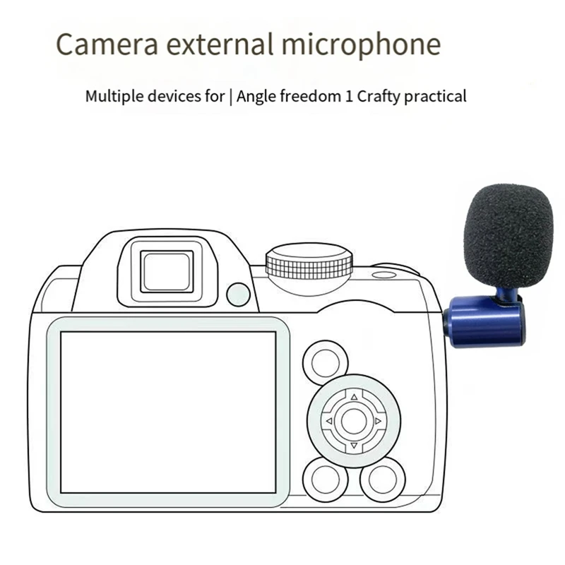 A99E-Mikrofon Perekam Video Mikrofon Vlog Wawancara Rekaman Kondensor Mini untuk Kamera SLR