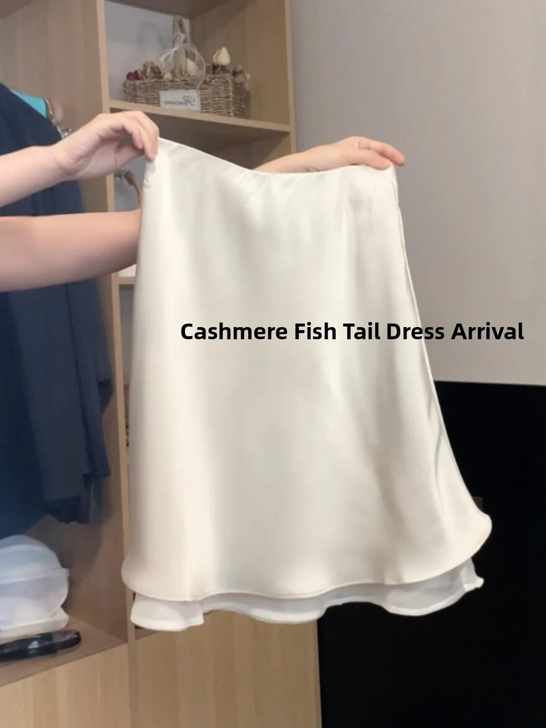 

Женская летняя юбка миди с высокой талией, А-силуэт, двухслойная, из фатина, с эффектом «рыбий хвост», из атласной ткани, в корейском стиле, для повседневной носки