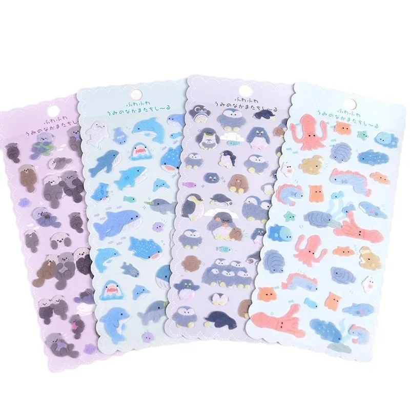 1pcs Creative Animals Shark Felt Cloth Kawaii Decor Stickers Scrapbooking Diy Journaling Cute Stationery Diary Sticker