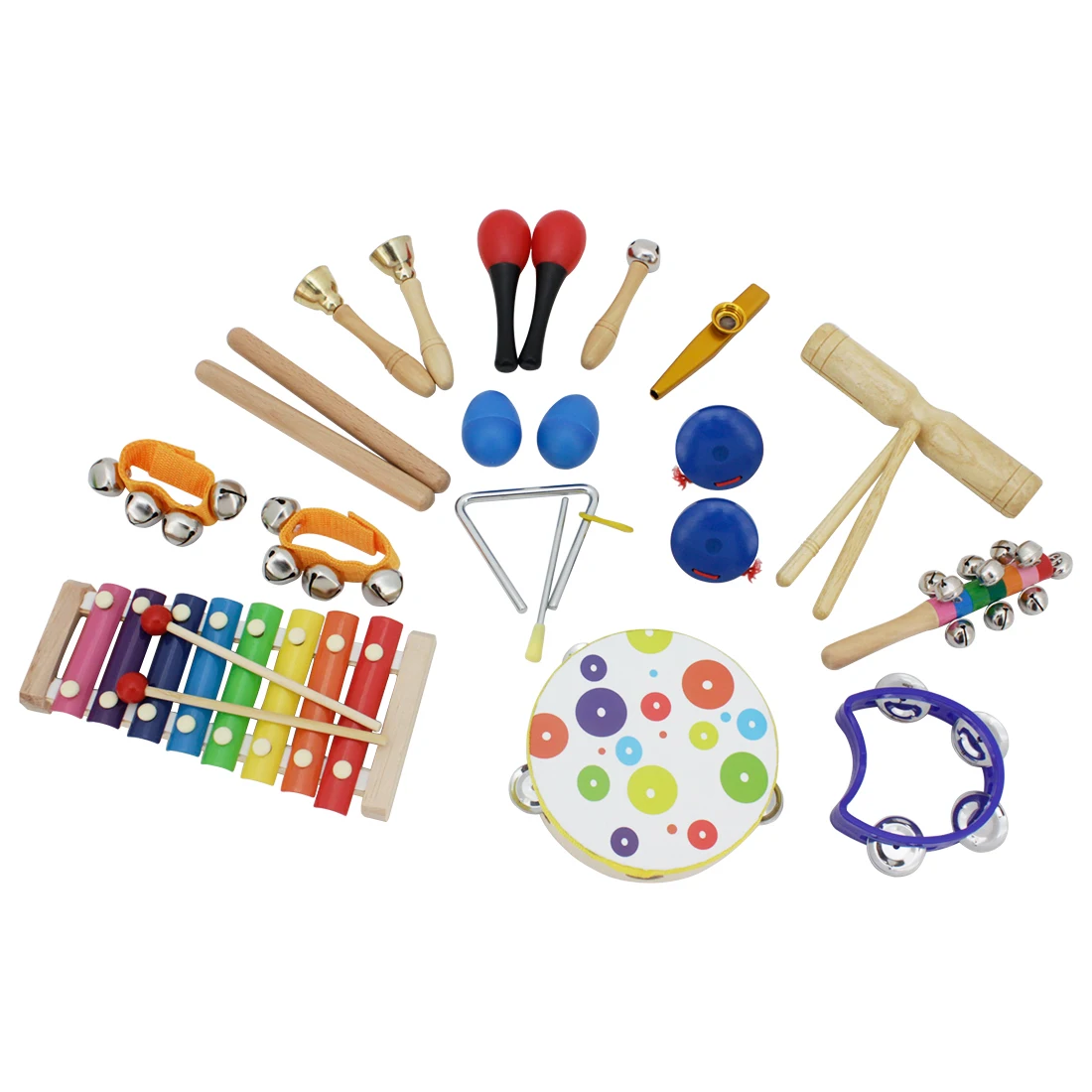 IRIN Orff 19 قطعة مجموعة الأطفال آلة موسيقية مجموعة الطفولة المبكرة التنوير آلة موسيقية Orff 19 قطعة مجموعة