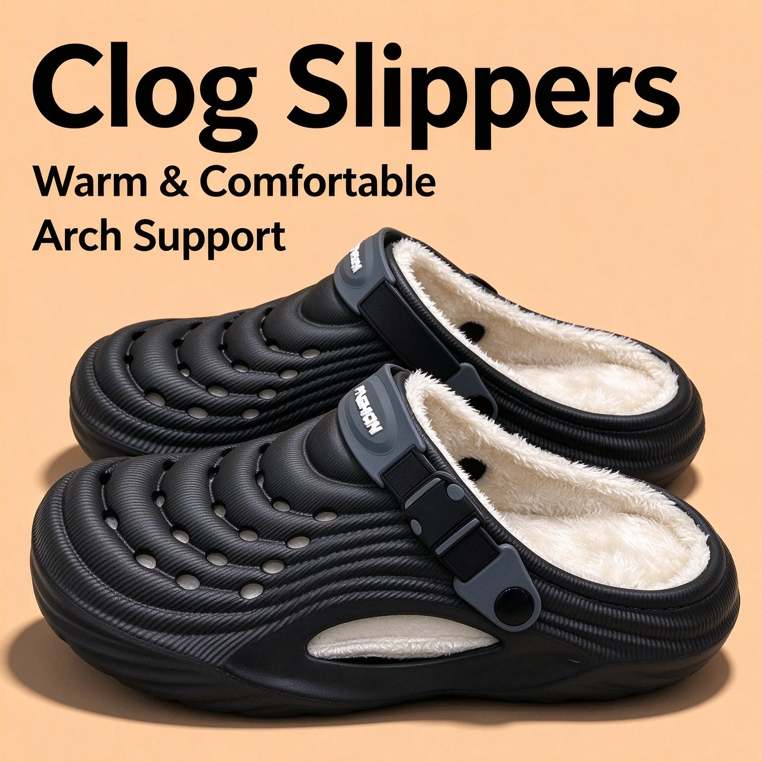 Men's Cotton Clogs Winter Slippers Outdoor Driving  Anti Slip and Two Wear Shoes Thick Soled Warm Cotton Slippers for Me & Women