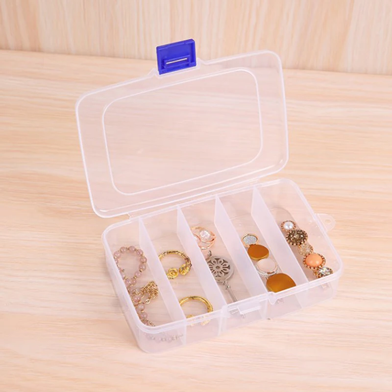 5/6-grid Portable Plastic Hair Clips Jewelry Storage Box Accessories Organizer Household Travel Supplies With Dust Proof