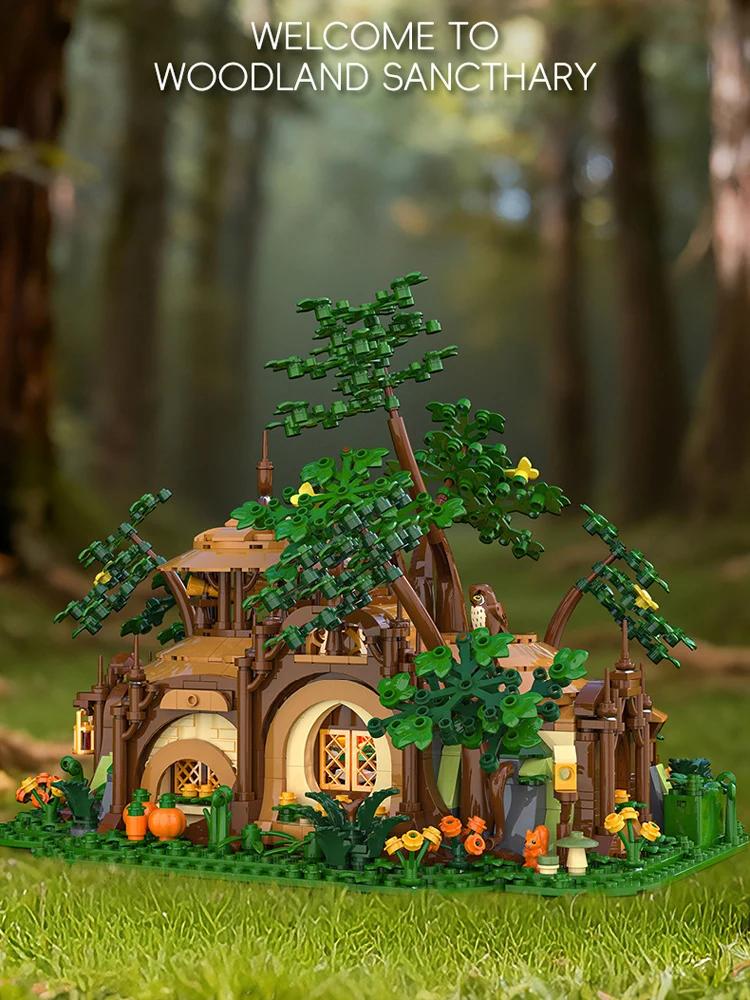 Idea City Straßenansicht Waldhaus Baustein Dschungel-Unterschlupf Konstruktions-Bausteine Spielzeug mit Licht-Kollektion als Geschenke – Detail 1