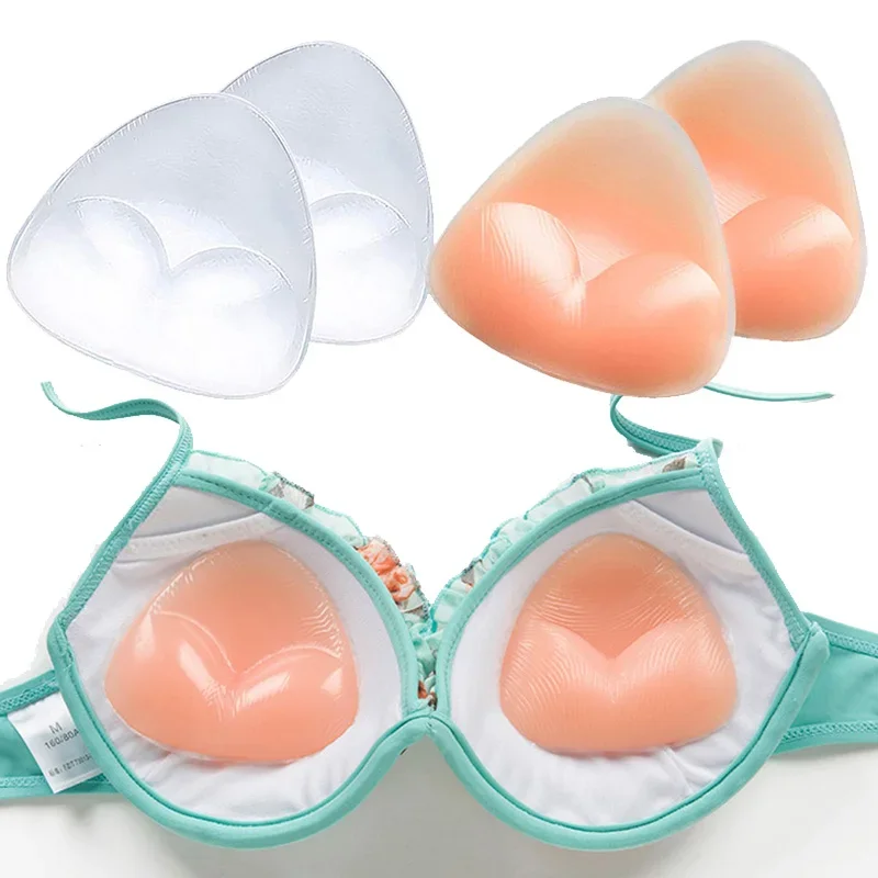 New Chest Push Up Sticky Bra Thicker Sponge Bra Pads Breast Lift Up Enhancer Silicone Removeable Inserts Swimsuit Invisible Bra