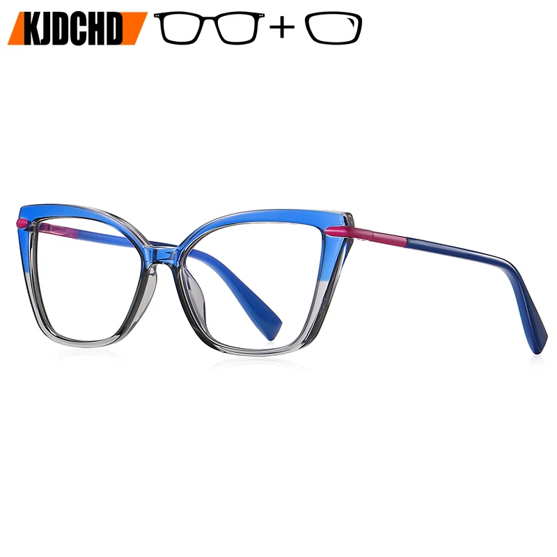 

Очки KJDCHD Square Cat Eye с диоптриями для женщин, фотохромные оптические линзы, легкая оправа для комфорта на весь день