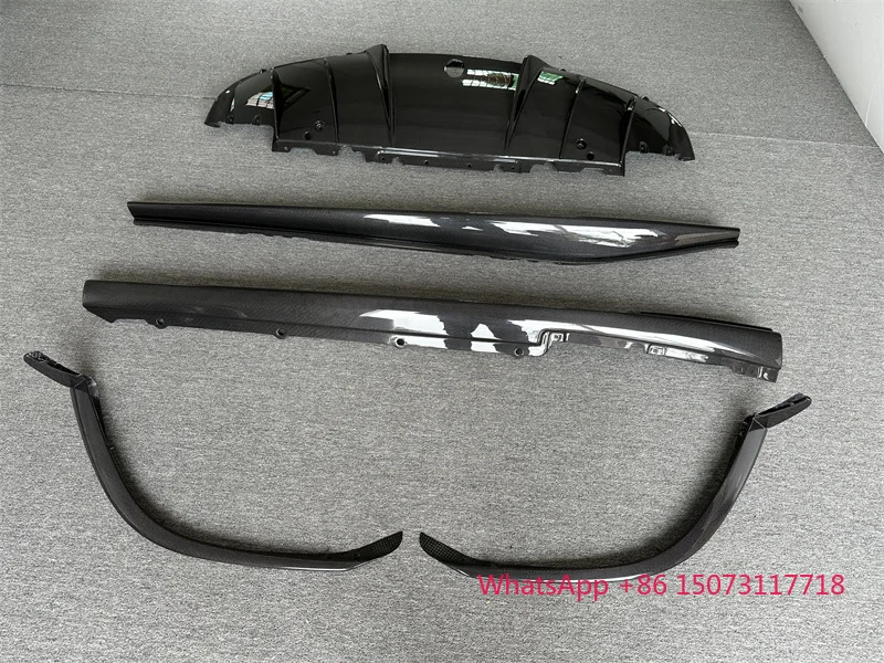 اكسسوارات السيارات OEM نمط ألياف الكربون الجاف طقم الجسم الجبهة الشفاه الفاصل التنانير الجانبية شفة ممتصة للصدمات الخلفية الناشر ل Ferarri 296 GTB #3