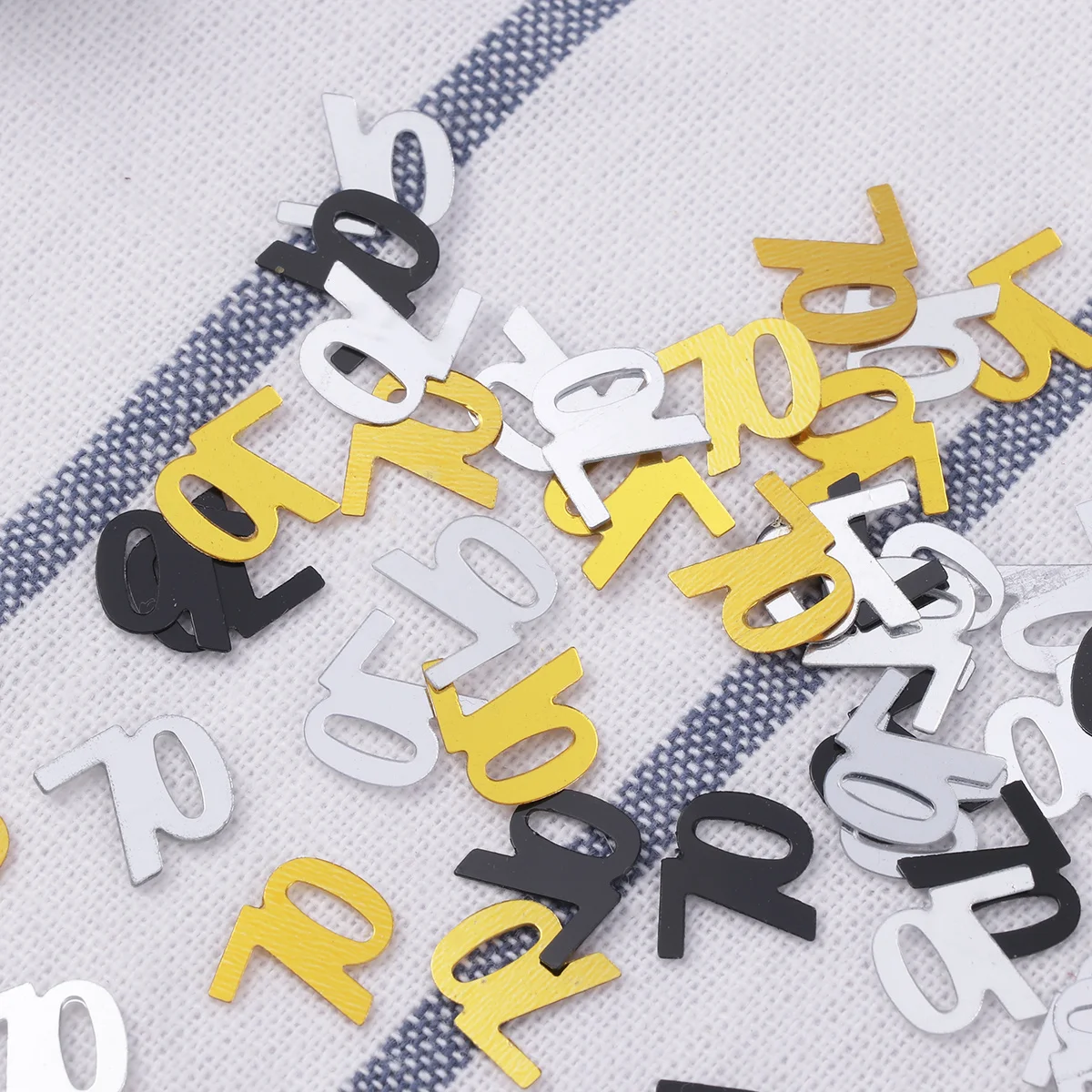 

1200Pcs Confetti for Party Number 70 Theme Decoration Shiny Sequins for Birthday Wedding Anniversary Events Gold Silver Black