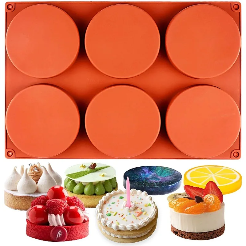 

6Hole Round Silicone Cake Mold DIY French Dessert Chocolate Mousse Jelly Cake Decoration Baking Mold Kitchen Bakeware Accessorie