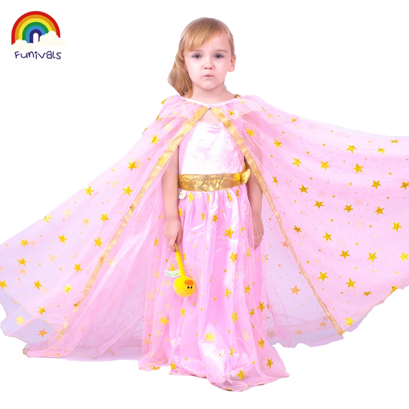 Girls Princess Cosplay Dresses For Birthday Party Kids Costume Sequin Princess Wedding Gown Rose Red Pink Dresses Clothes