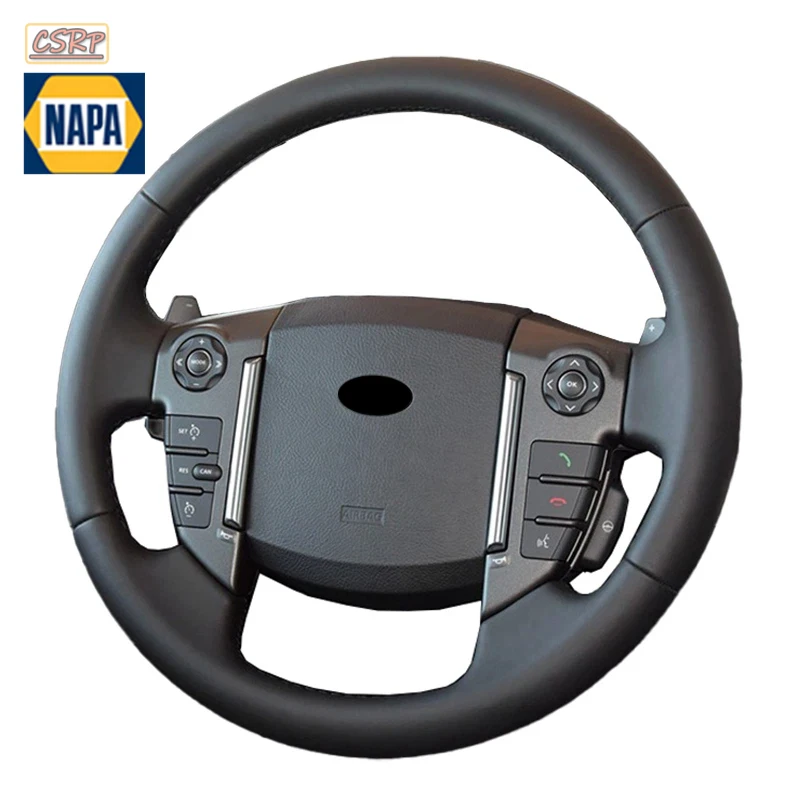 Housse de volant de voiture en cuir noir, pour Land Rover Discovery 3 4 Freelander 2 Range Rover Sport Edition Napa