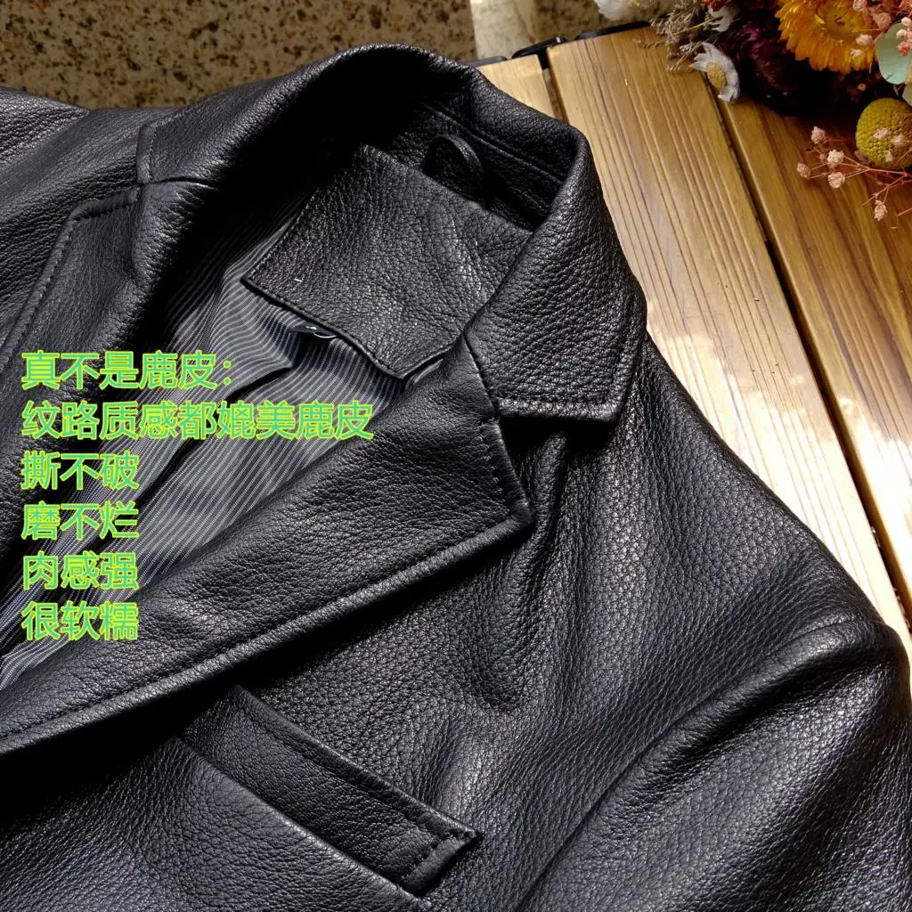 Turkey import goatskin JV beauty stylist original suit leather jacket