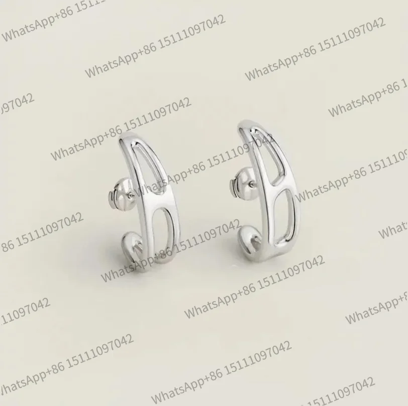 New  Chaine D'ancre Punk Earrings Light Luxury Sterling Silver Gold Plated Light Luxury Premium Earrings