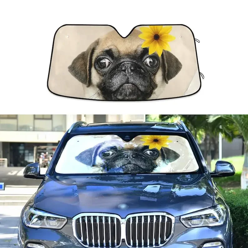 Custom Car Auto Sun Shade, Personalized Windshield Car Accessories, Auto Protector Window Visor Screen Decor, Custom Made Auto P