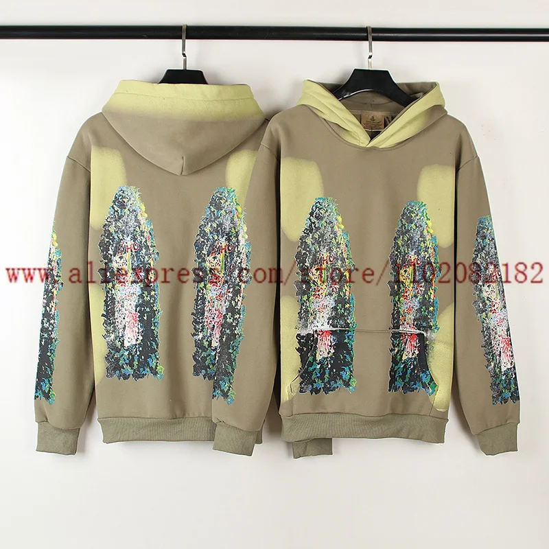 

Retro Distressed Hoodie Men Women High Street Fashion Pullover Hooded Colorful Pattern Printed Sweatshirt Top