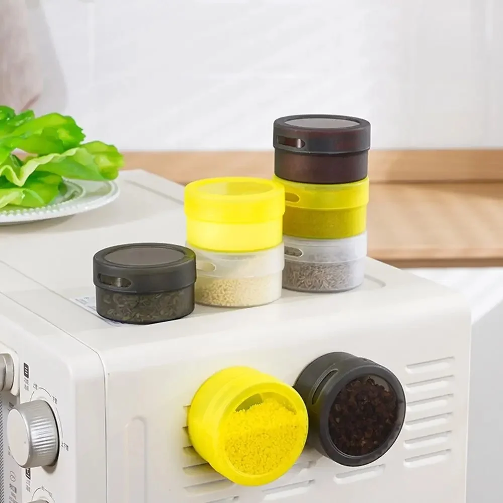 Magnetic Seasoning Box with Lid Multi-purpose Ingredient Storage Box Wall-mounted Magnetic Spice Box Spice Jars Seasoning Tools