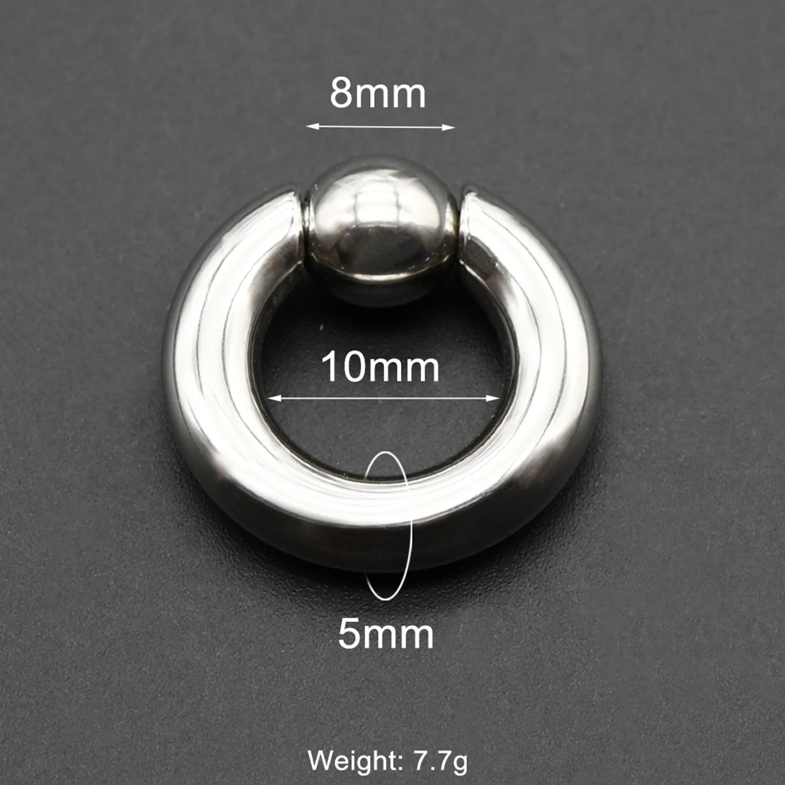 Captive Spring Bead Ring for Septum Piercing
