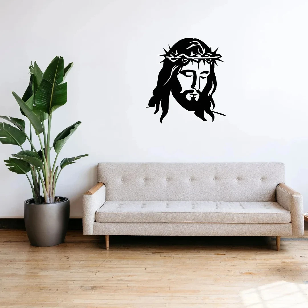 Jesus Metal plaque, Iron Hollow Silhouette pendant, Living room, bedroom, Home Decoration Handicraft 